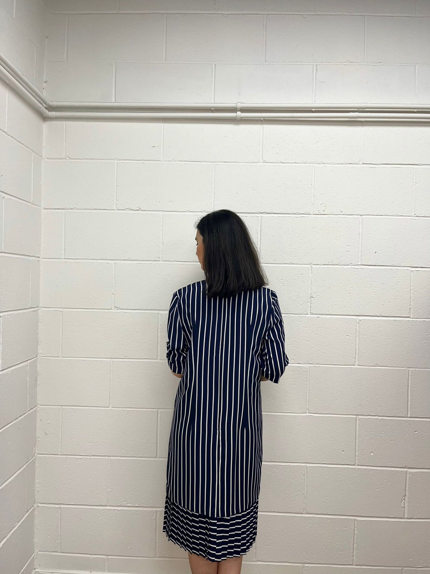 80s Layered Stripe Shift Dress (Modern 10)