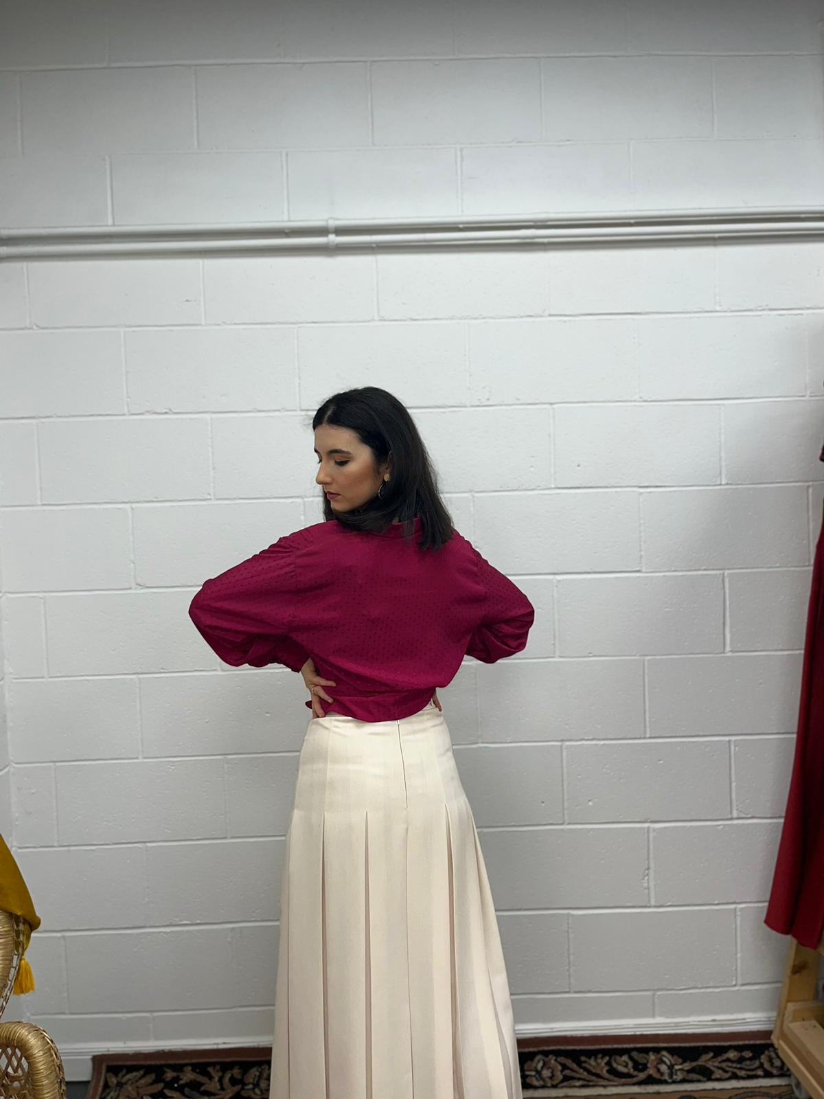 Cream Pleated Skirt by 'Nico Nico' (Modern 10)