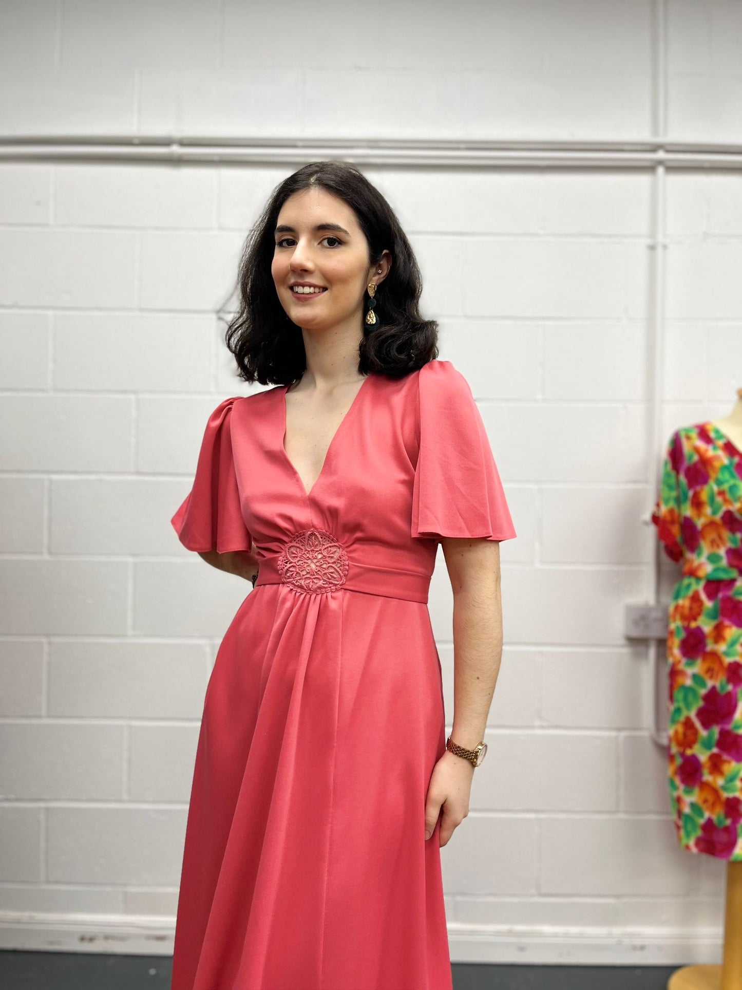 70s Pastel Pink Maxi Dress