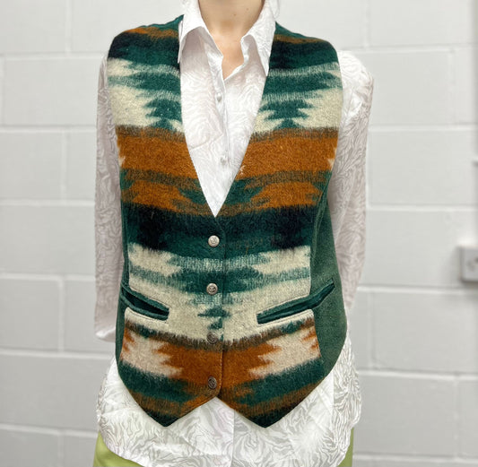 Tricolour Leather/Wool Waistcoat