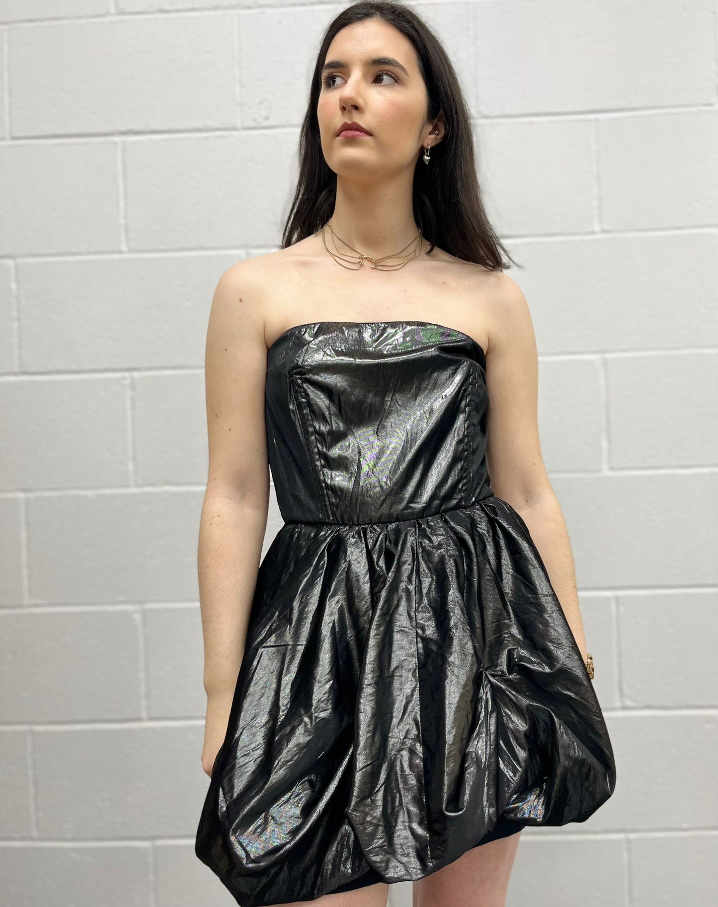 Metallic Cocktail Mini Dress