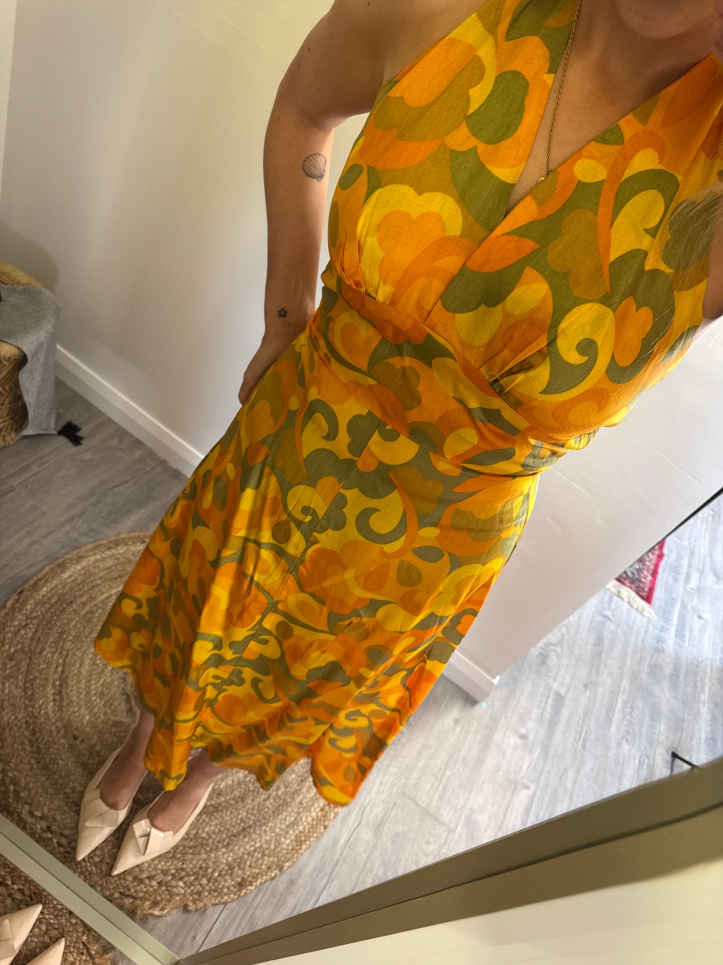 Original 1970s haterneck dress