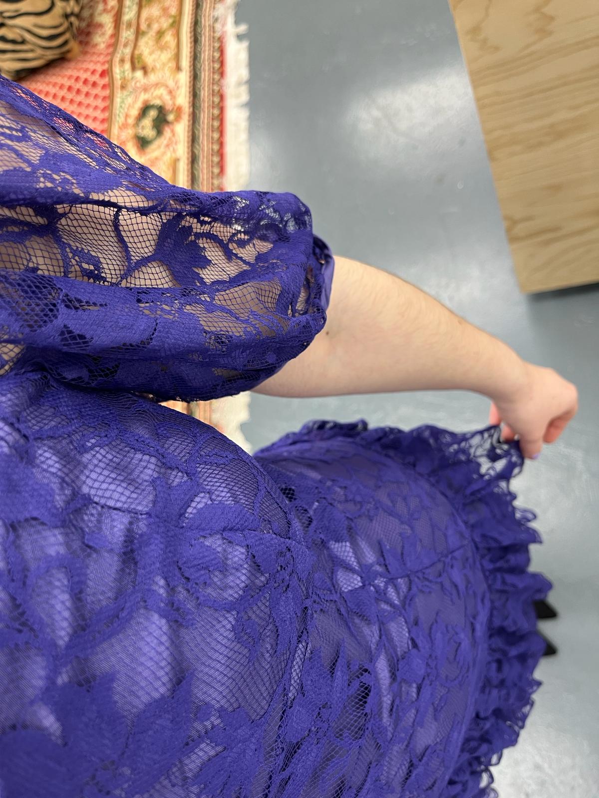 80s Purple Lace Cocktail Dress