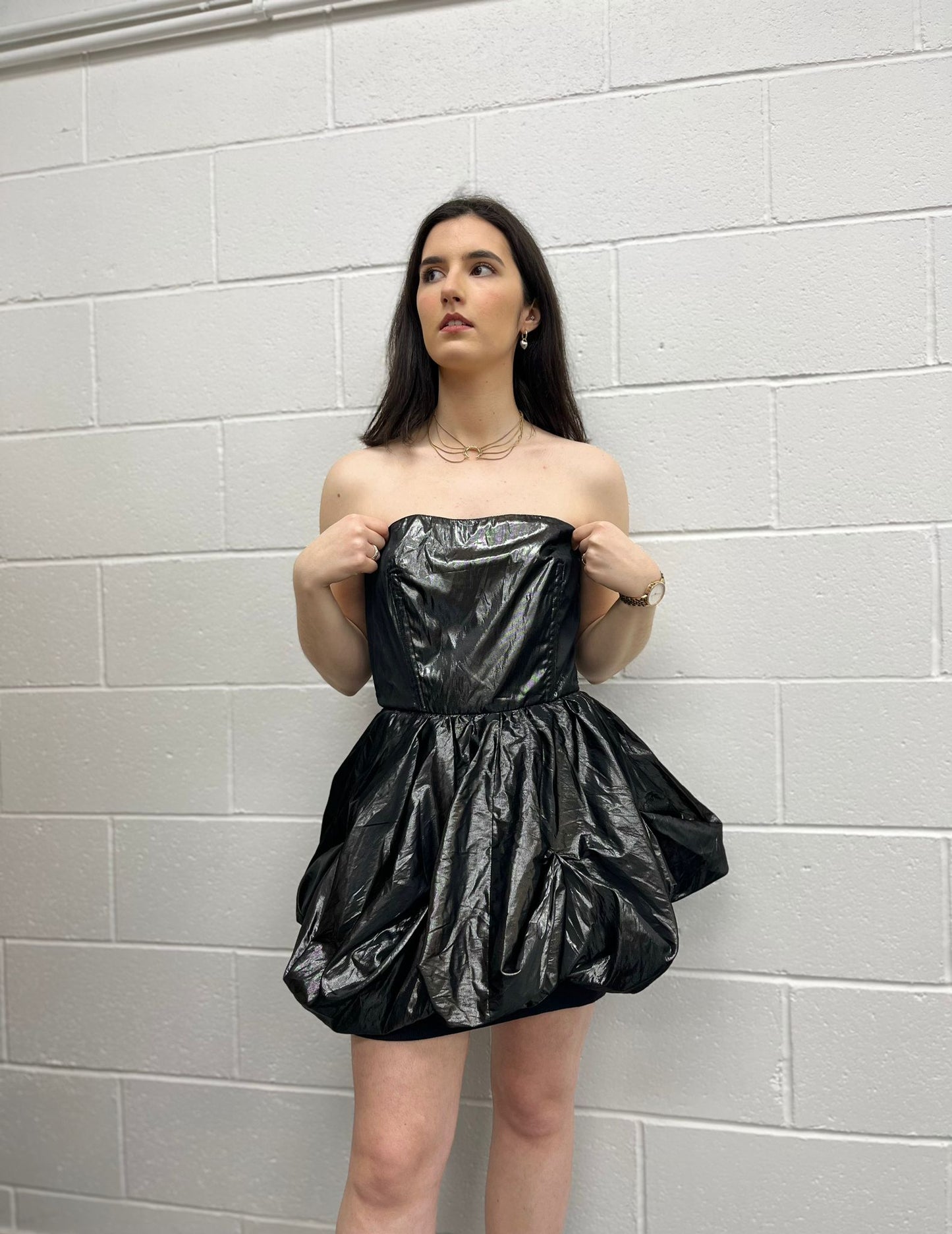 Metallic Cocktail Mini Dress