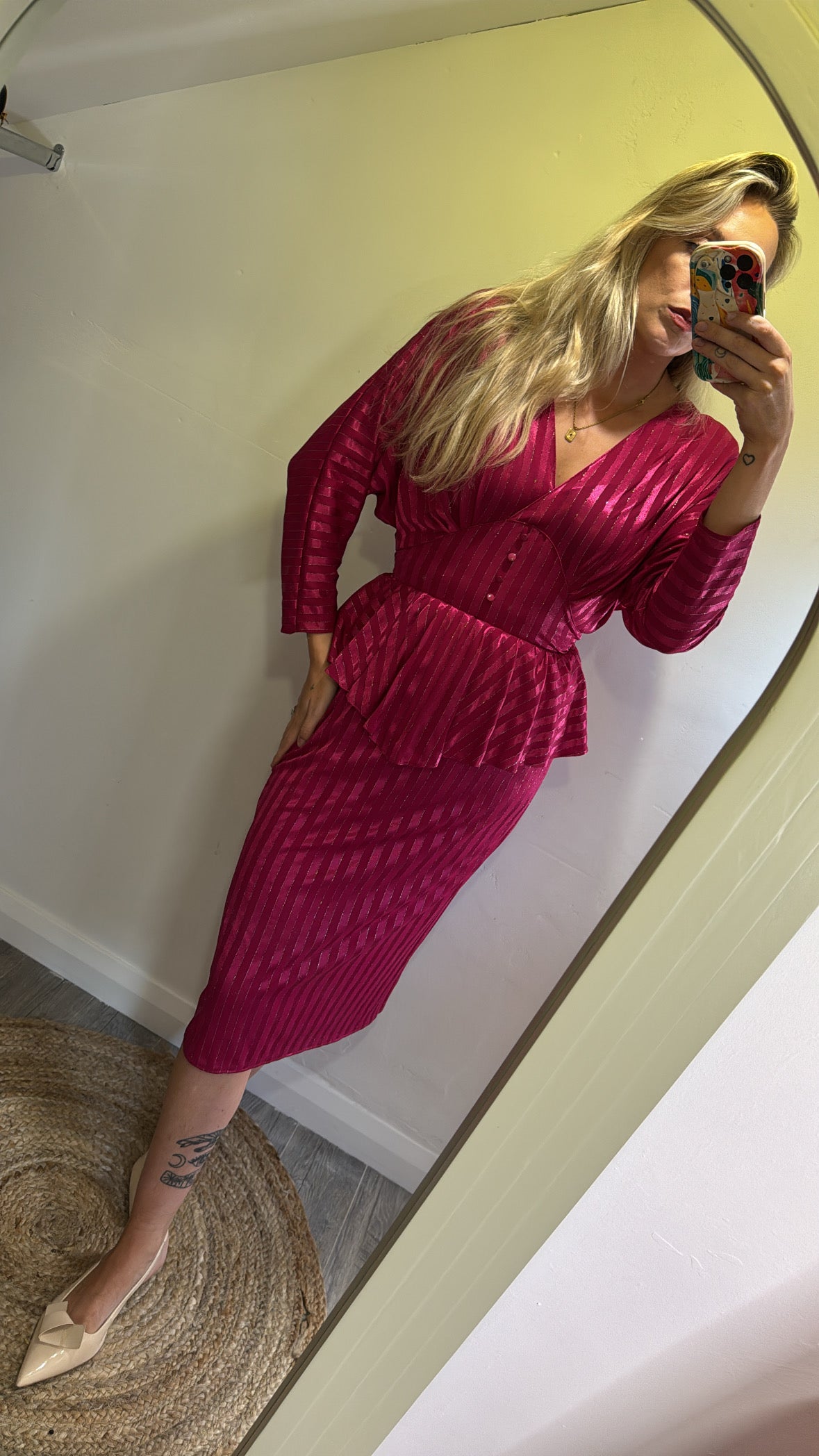 ‘K Dress’ Pink Peplum Evening Dress