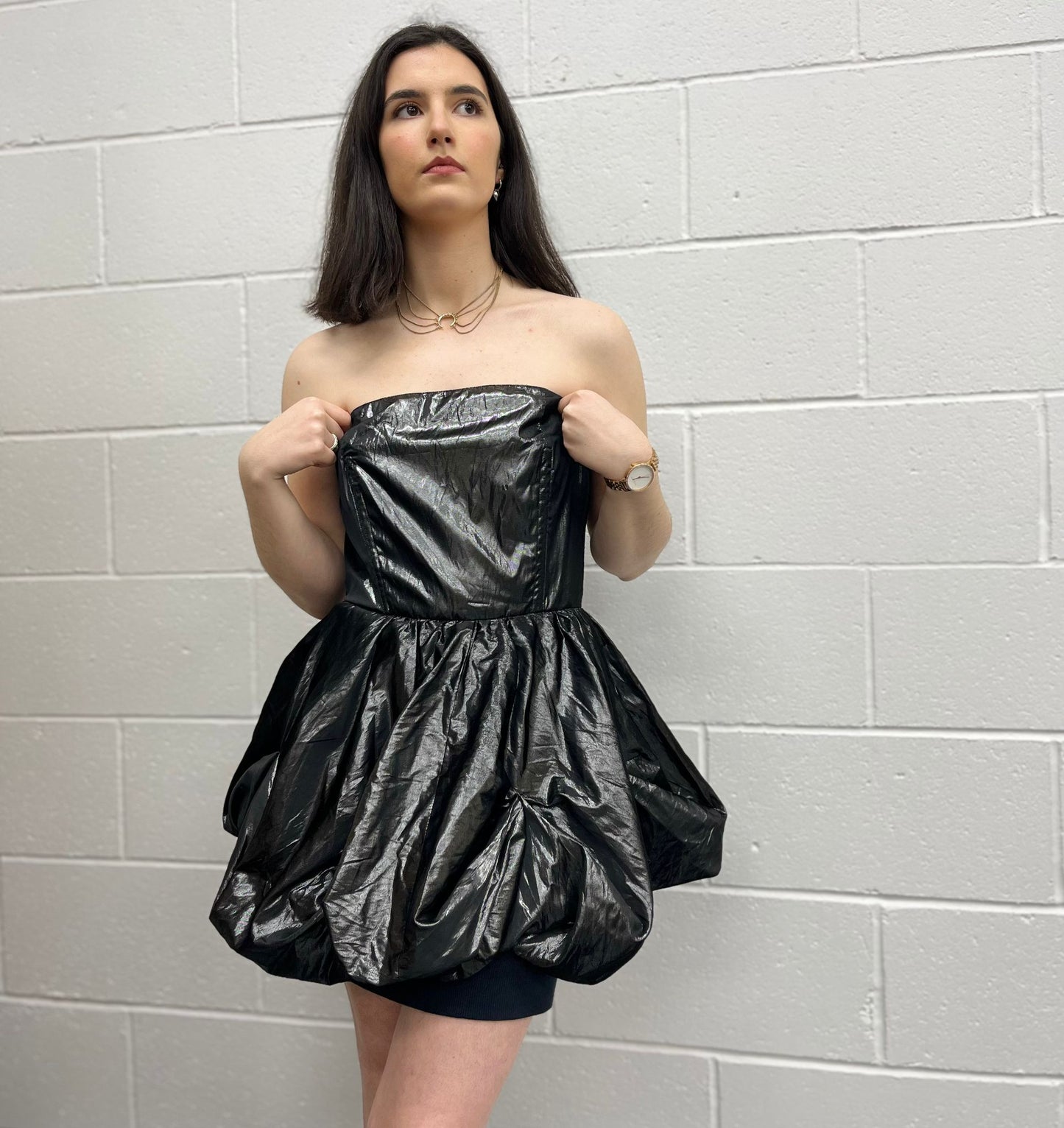 Metallic Cocktail Mini Dress