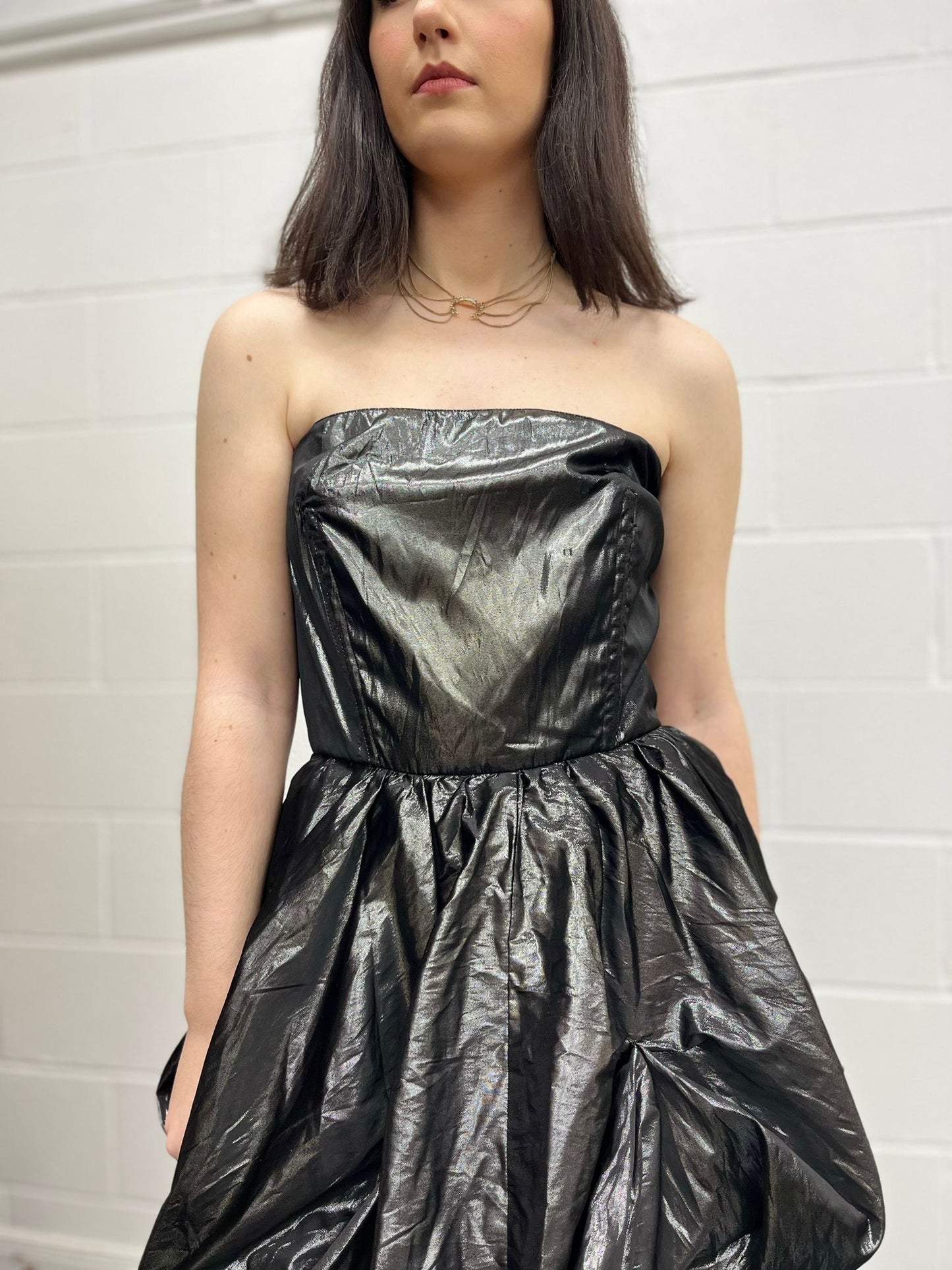 Metallic Cocktail Mini Dress