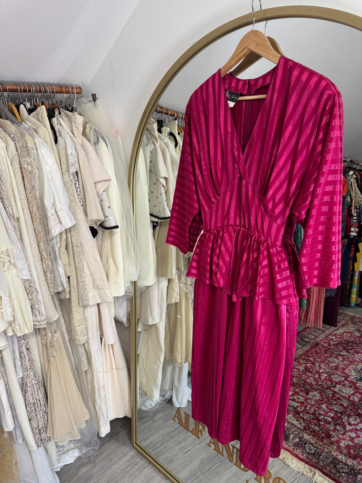 ‘K Dress’ Pink Peplum Evening Dress