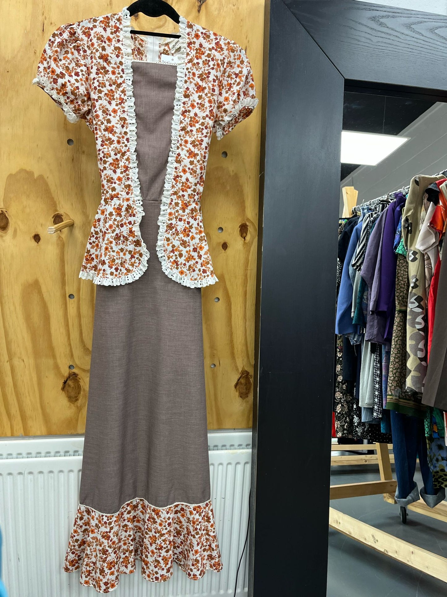 Original 70s Peplum Maxi Dress