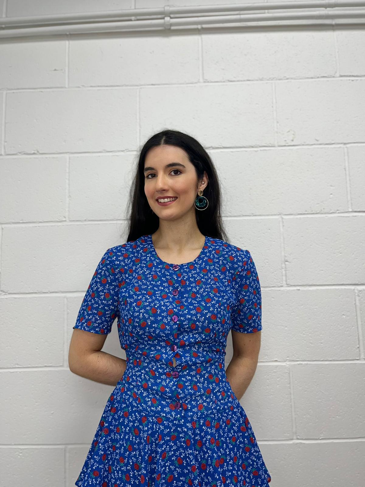 Blue Floral Peplum Dress (Modern 10)